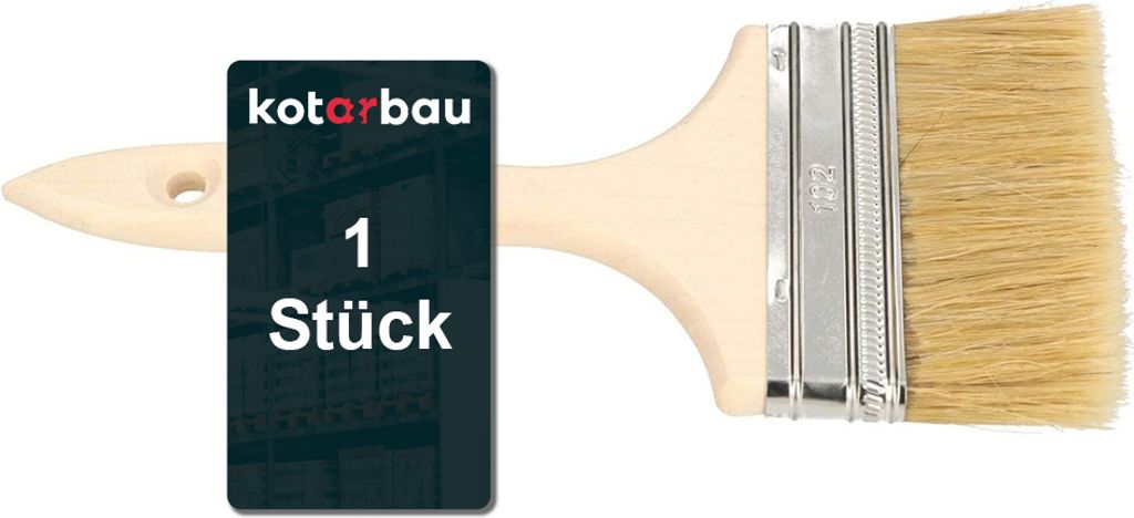 KOTARBAU Farbpinsel Mit Holzgriff 102 mm 1 St. Alle Größen Flachpinsel Beizen Lasur Farben Malerpinsel Streichen Lack Acrylfarben Reißfeste Bo...