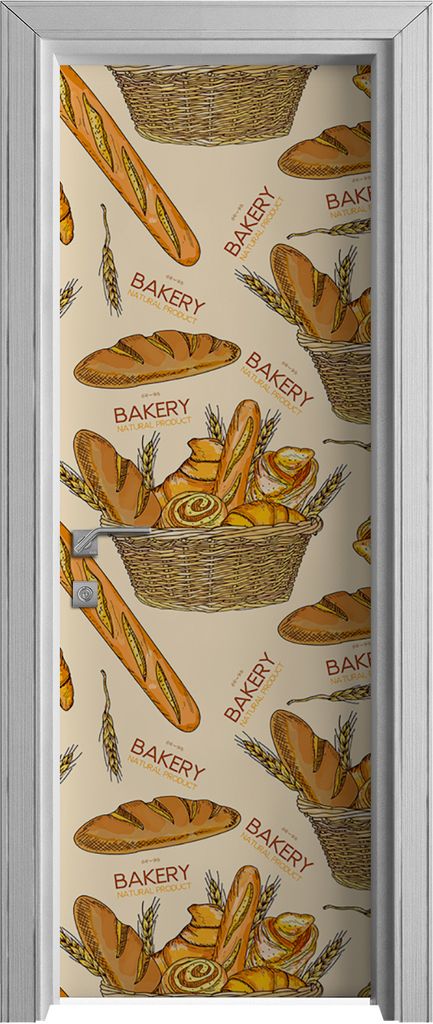 Tür Selbstklebende 70x210 cm Türfolie Türtapete Klebefolie - Bäckerei frisches Brot