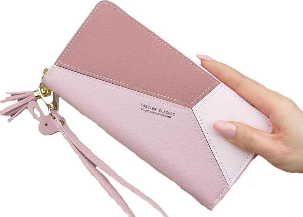 EDIBAZZAR | Große Damen Geldbörse Praktisches gestepptes Dekormuster