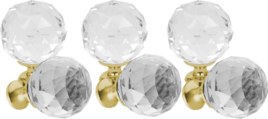 Domino Elegante Crystal Palace Möbelknopf 30mm in Gold & Produktbild 