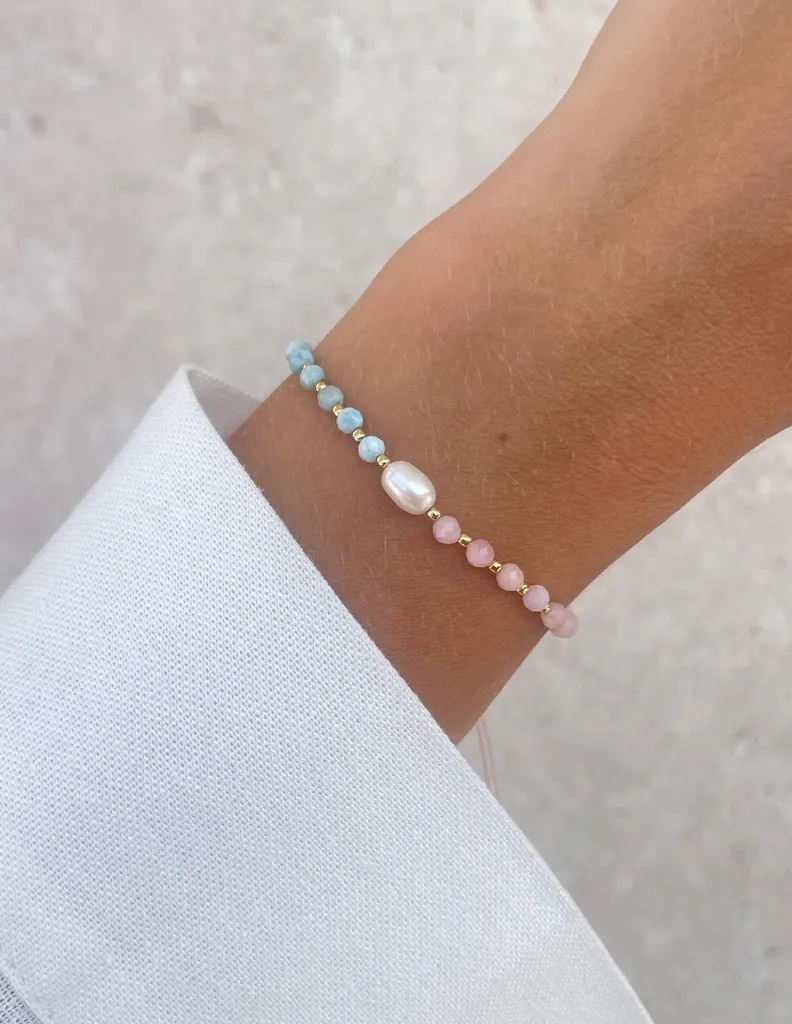 Bracelet Larimar et Opale - Solution Créativité et Blocage Émotionnel