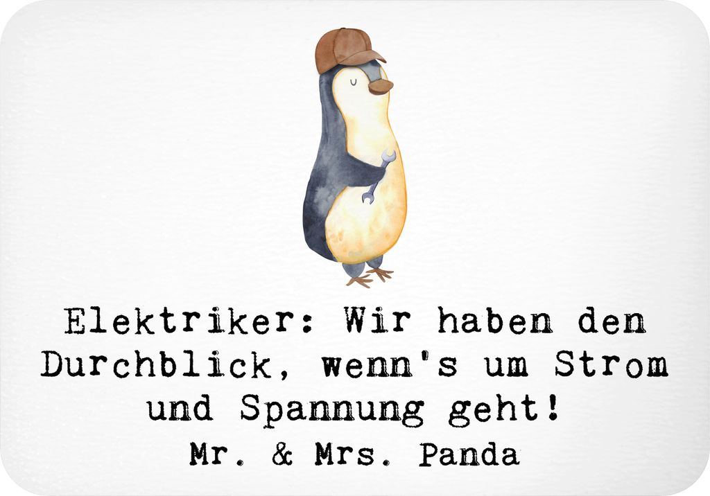 Mr. & Mrs. Panda magnet Elektriker Durchblick - Weiß - Geschenk, elektrische Anlagen, haftmagnet, Notizhalter, Beruf, Strom, Berufe, zettelhalter,...