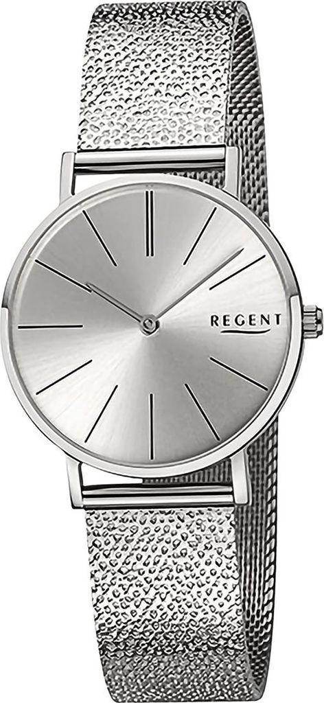 Regent Damenuhr Edelstahl-Armbanduhr Analog Mesh Metallarmband silber D2URBA894
