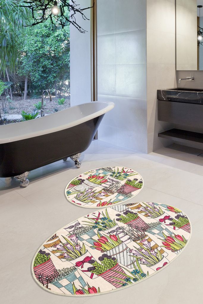 Mijolnir, Flowerpot- CHL1531, Bunt, Badematten, 700 gr/m², 100% Mikropolyamid