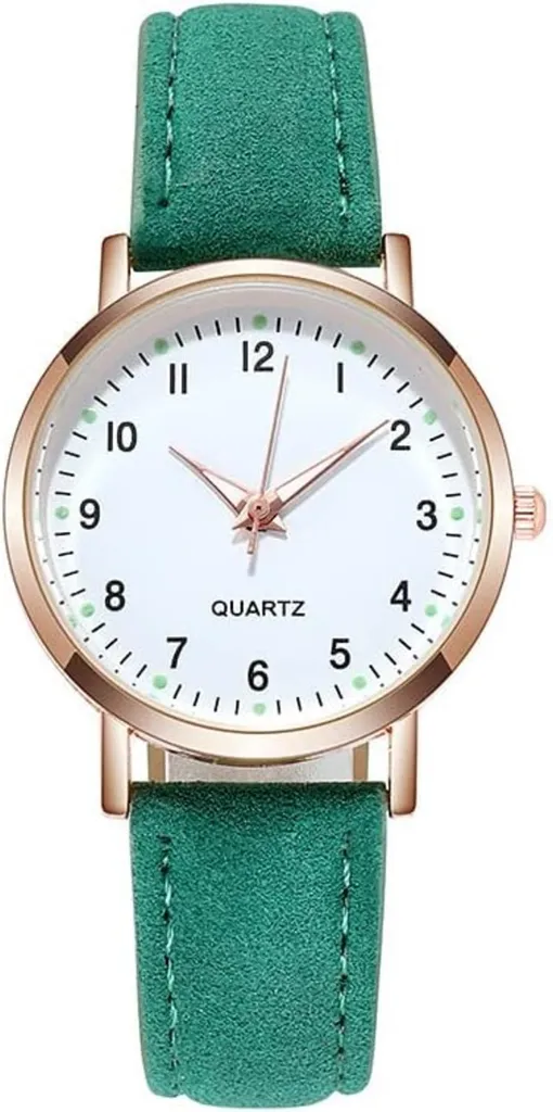 Orologio al quarzo analogico da donna con cinturino in Finto cuoio, semplice Business Classic Casual Quartz Watch Luminoso