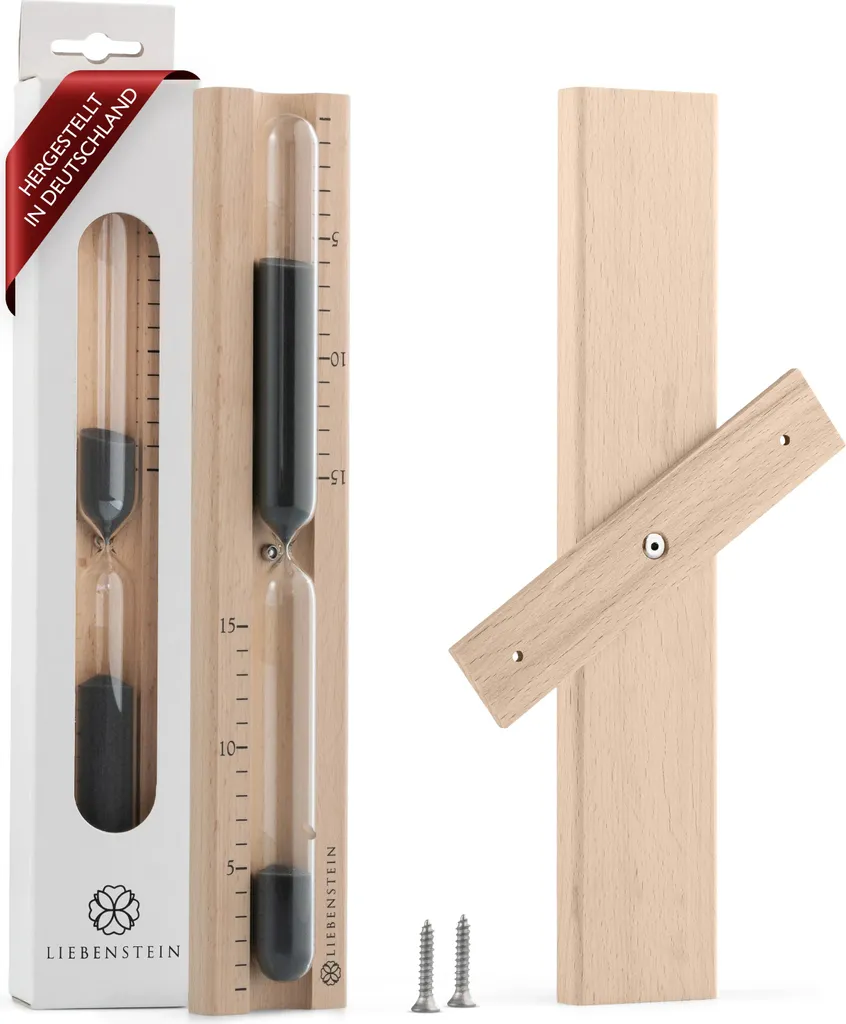 Sablier Sauna Liebenstein en Verre Thermorésistant et Bois Premium 30cm