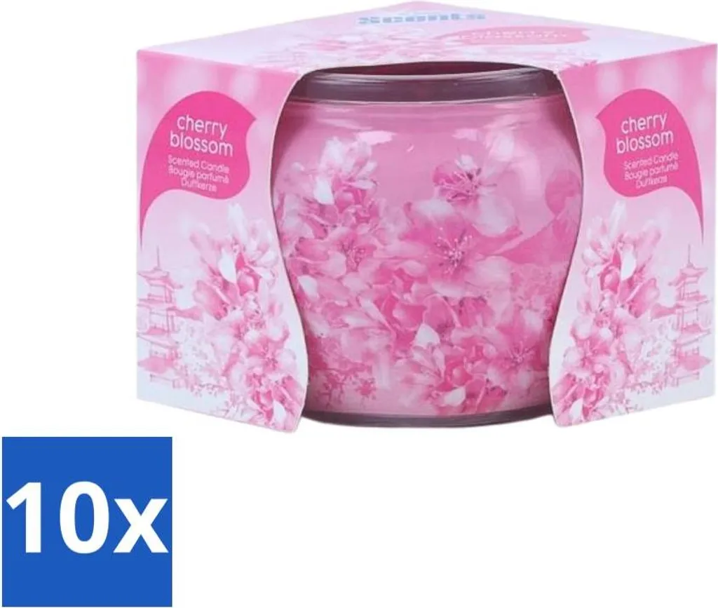 At Home Candele Fiori di Ciliegio 70g - Confezione Risparmio 10 Pezzi