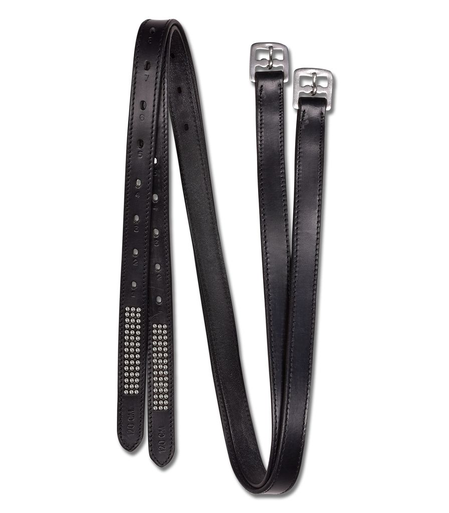 Waldhausen Steigbügelriemen Star Silverstar Lederriemen Schwarz 140 cm