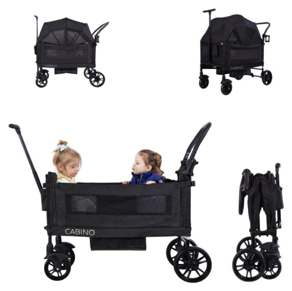 Cabino Bollerwagen Waggie Schwarz – faltbarer Handwagen für Produktbild 