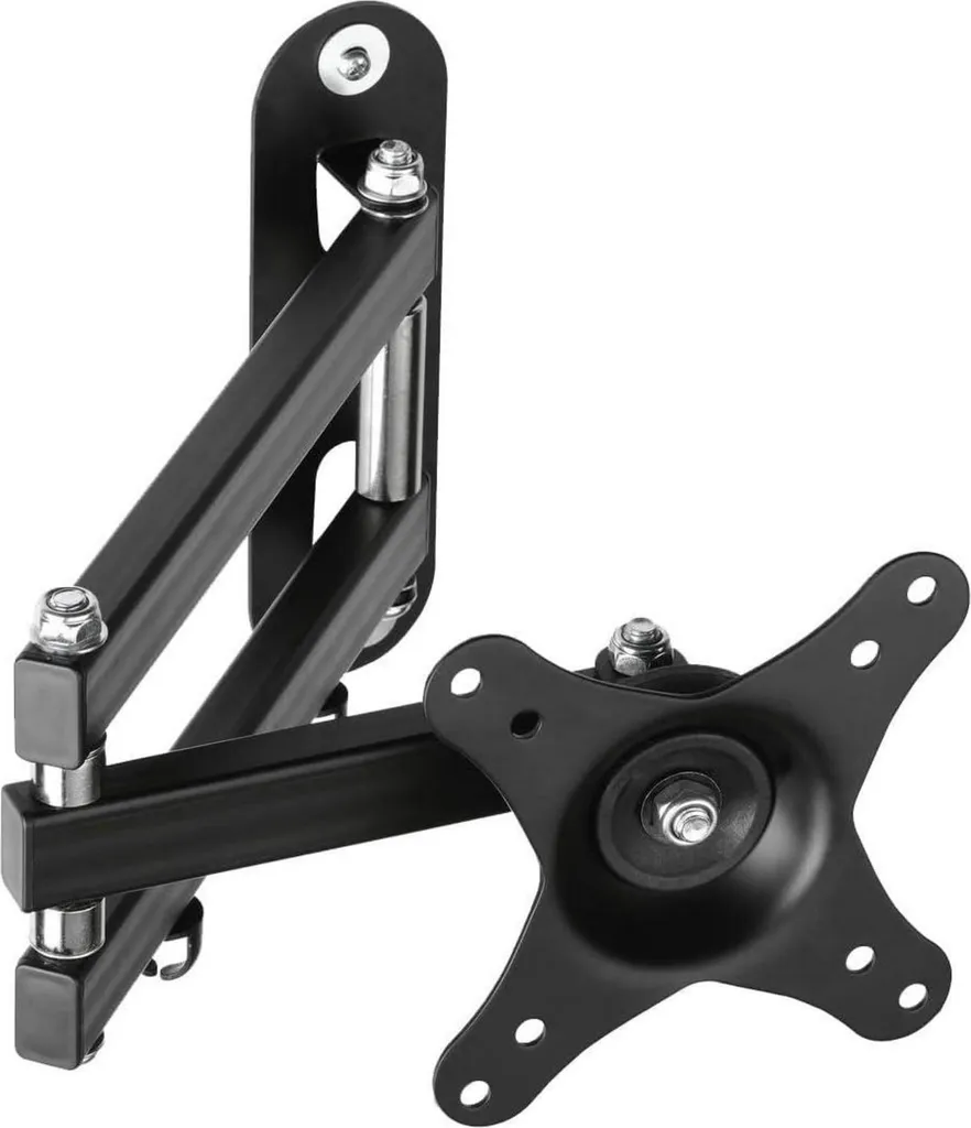 Support TV Mural Anti-Reflets Inclinable et Pivotant 15-32 Pouces Noir