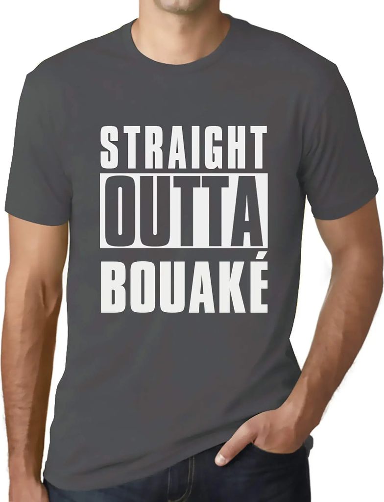 Herren Grafik T-Shirt Direkt aus Bouaké – Straight Outta Bouaké – Öko-Verantwortlich Vintage Jahrgang Kurzarm Lustige Druck Geburtstag Gesch...