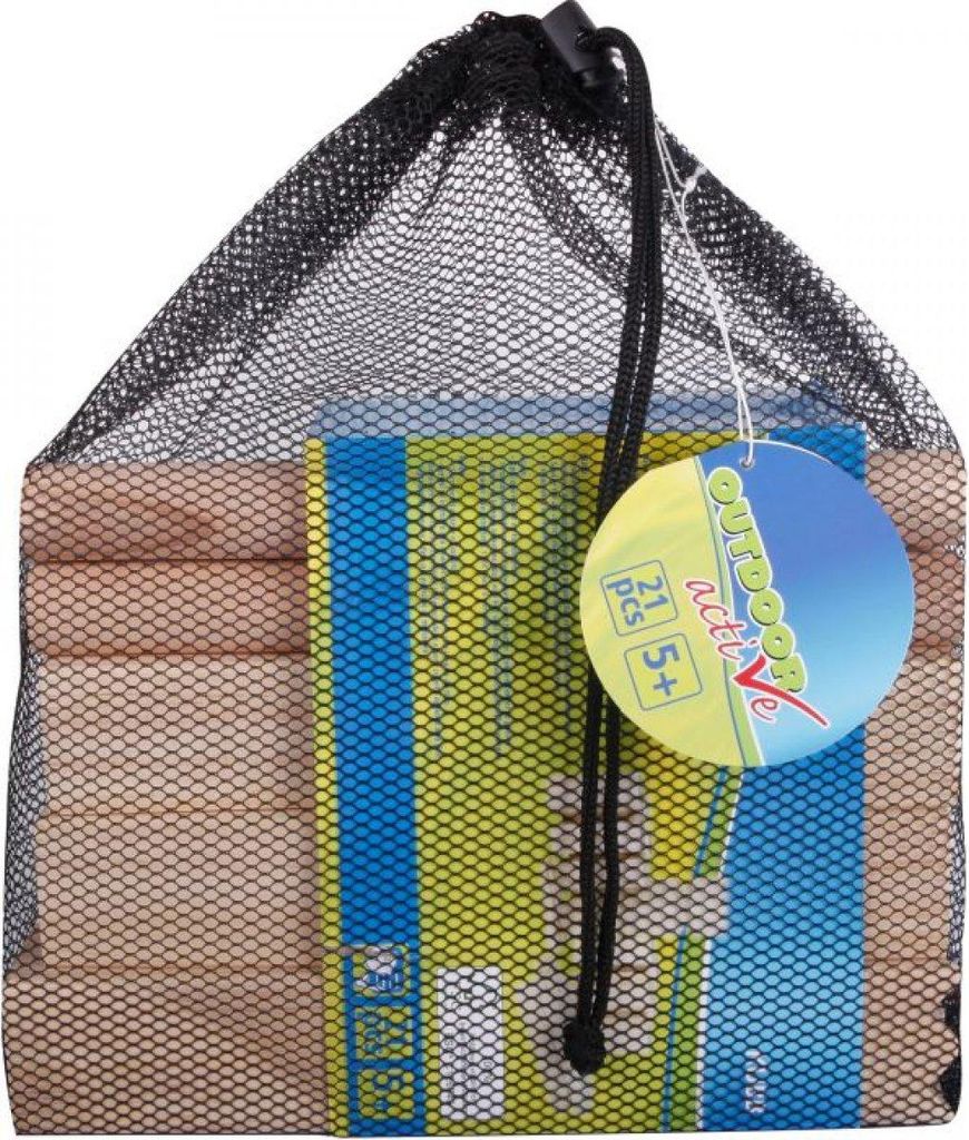 Szwedzkie szachy Kubb 21-częściowe w sieci Zdjęcie produktu 
