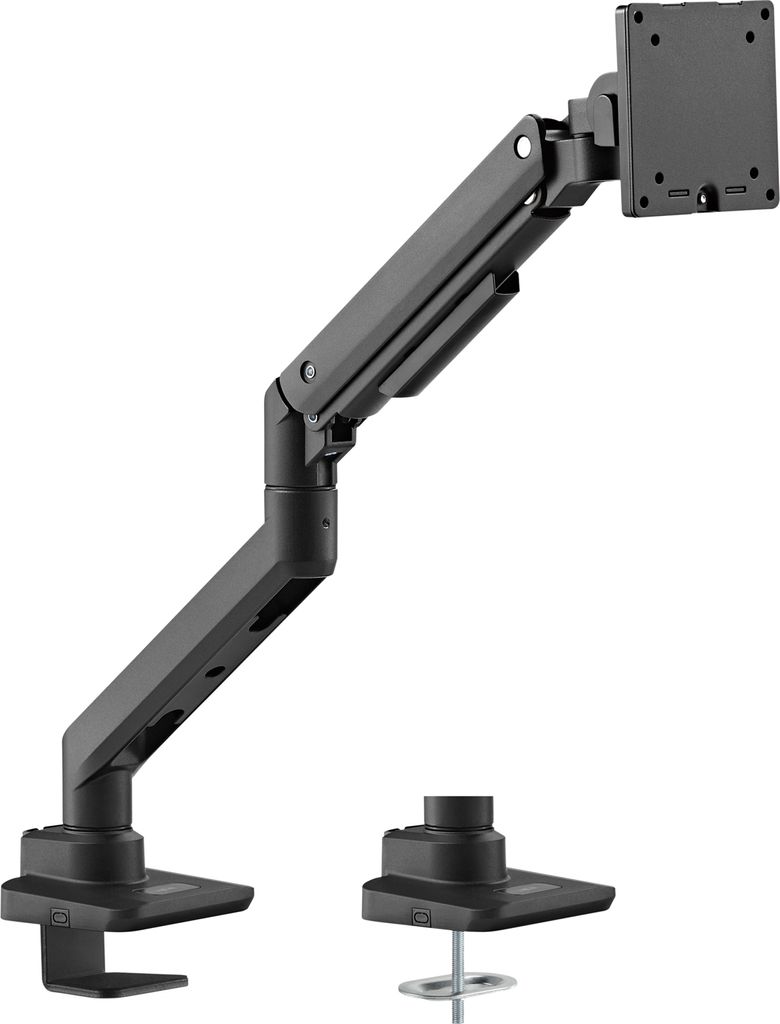 LogiLink Monitorarm Aluminium Armlänge: 473 mm Flat & Curved Screens silber