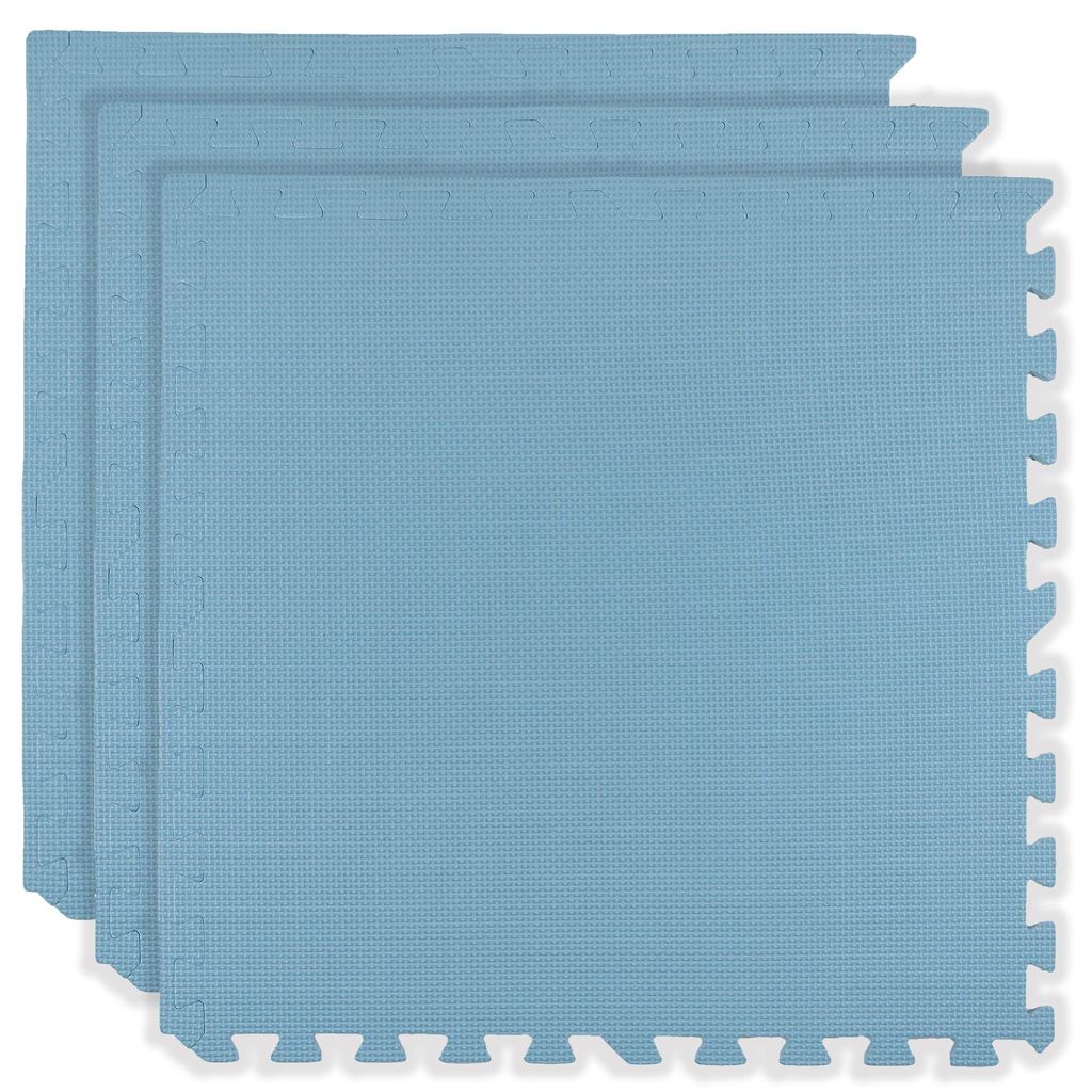 Humbi Schaumstoffbodenmatte 180x60 Großes wasserdichtes sicheres Schaumstoffpuzzle 3 Stk. Hellblau