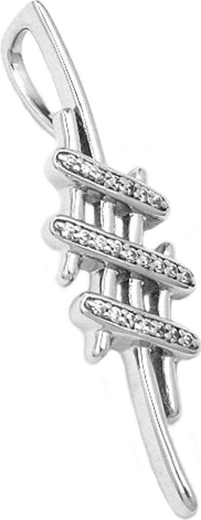 Designer Anhänger mit viel Zirkonia echtes 925 Silber schlicht für Damen
