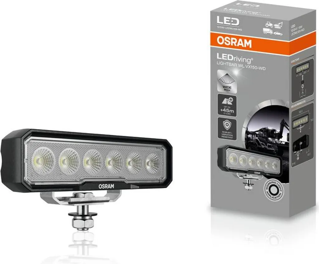 Éclairage de travail LED pour engins de chantier - Barre WL VX150-WD 12V