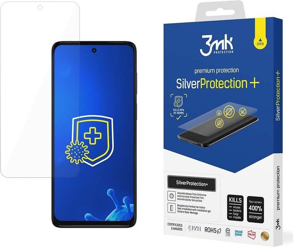 3mk Display Antimikrobielle Schutzfolie SilverProtection+ fr Motorola Moto G62 5G 0,21mm Self-Heal