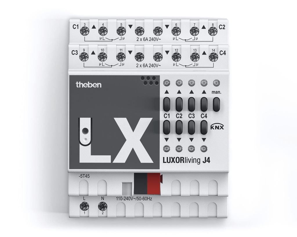 THEBEN AG Theben Jalousieaktor LUXORliving J4 4fach 4800450 Produktbild 