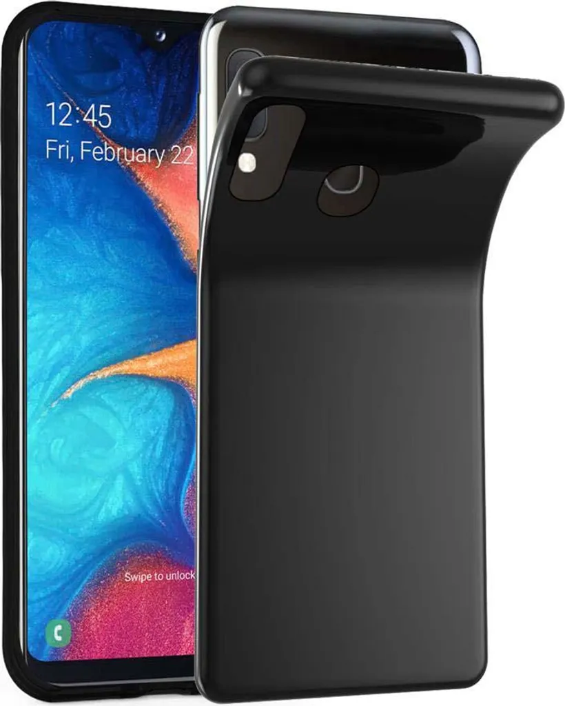 Cadorabo cover per Samsung Galaxy A10e / A20e cover protettiva in nero cover protettiva TPU silicone cover custodia
