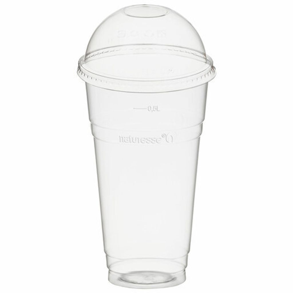 50x  Trinkbecher 500ml mit Domdeckel ohne Loch aus Produktbild 