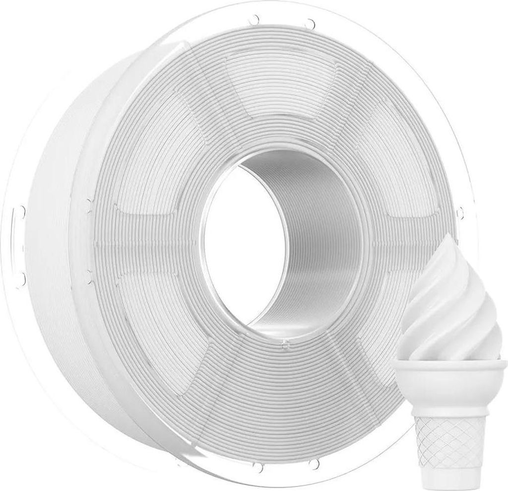 3D-Drucker Filament - PLA High-Speed Basic - Spule 1 kg - Geschwindigkeit 30–300 mm/s - Temperatur 190–230 °C - Weiß
