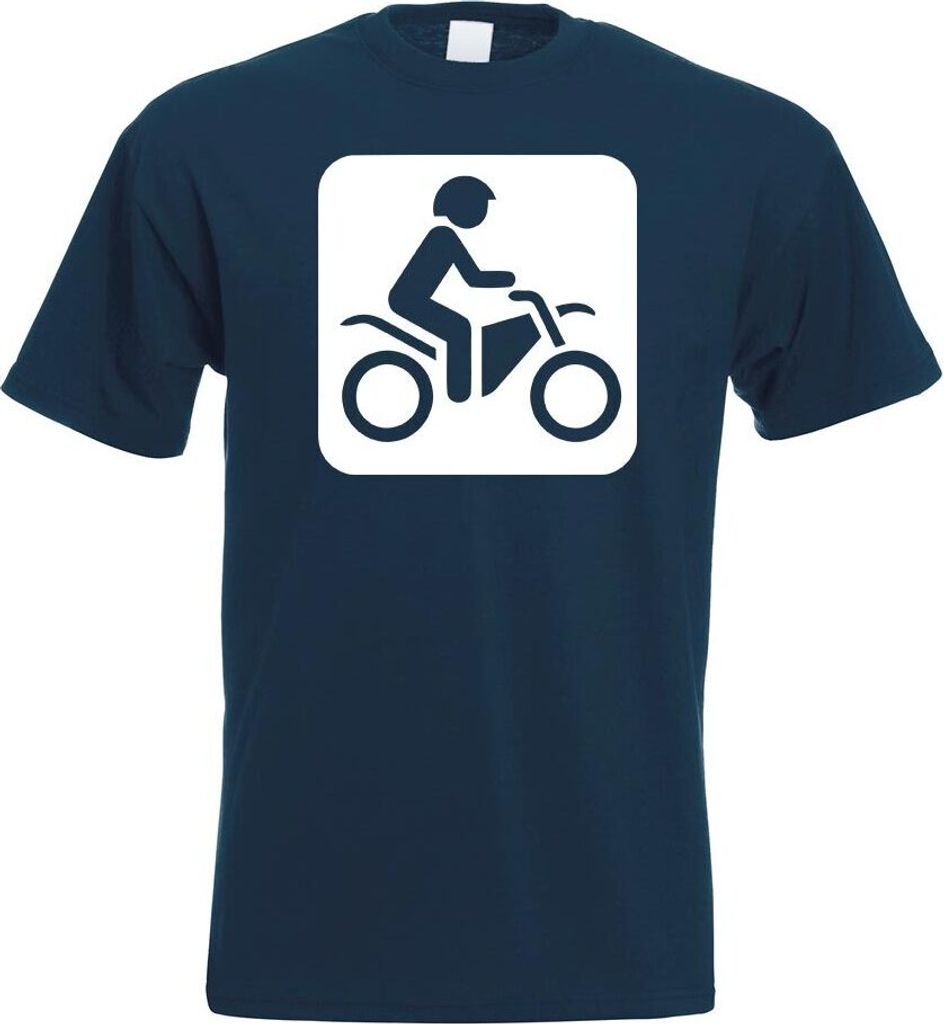 Kiwistar - T-Shirt - Navy - Motorrad Roller Biker Piktogramme Herren Funshirt Bedruckt Design Sprüche Spruch Motive - mit Motiv Bedruckt - Funshir...