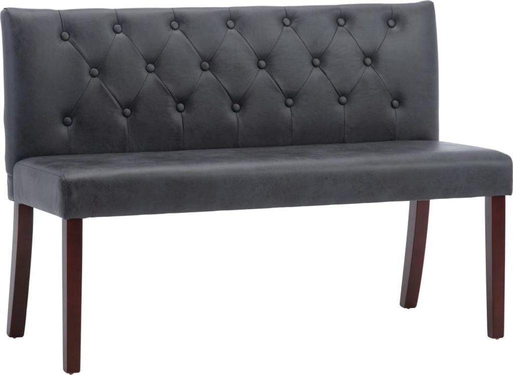 vidaXL Sitzbank 120 cm Grau Wildleder-Optik