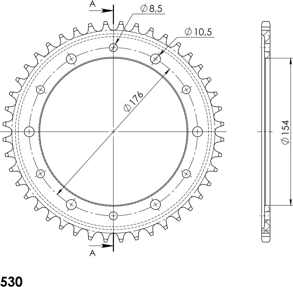 Couronne Supersprox 530 44Z : Éliminez les vibrations de transmission