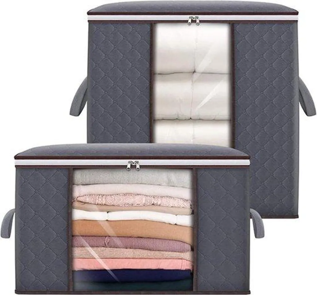 Boîte de rangement textile pliable pour armoire et penderie lot de 2