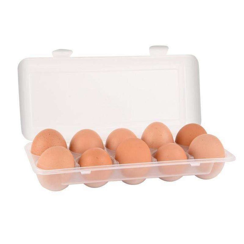 Set 2 Contenitori Per Uova Da Frigorifero – Capacità 10 Uova Ciascuno, Con Coperchio, Impilabili, Plastica Alimentare