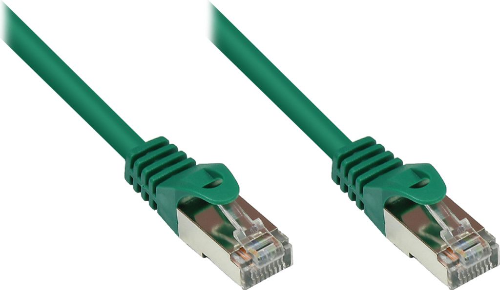 RNS Patchkabel mit Rastnasenschutz, Cat. 5e, SF/UTP, PVC, 100MHz, grün, 0,5m, Good Connections