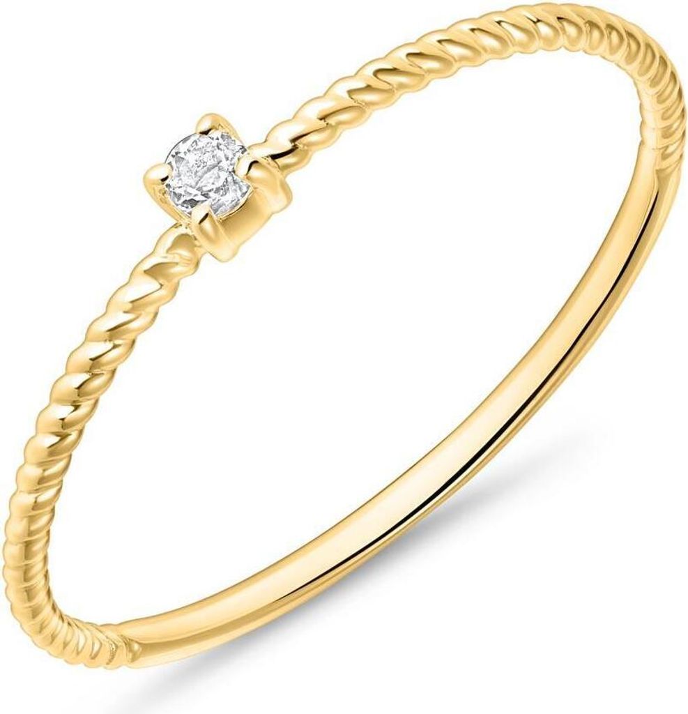 Unique Damenring aus 585er Gold mit Weißtopas (Größe: 52mm)