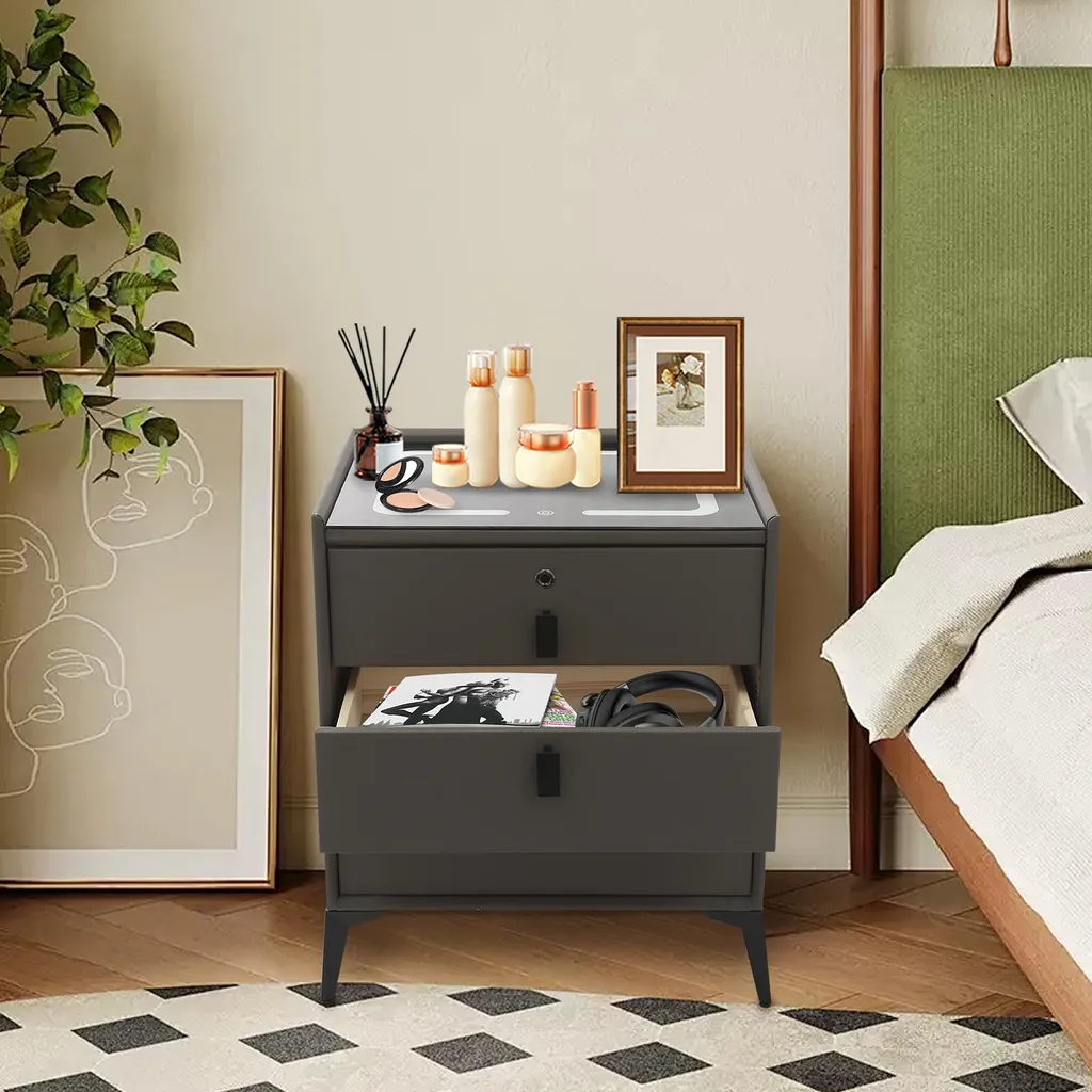 Table de chevet connectée avec haut-parleur Bluetooth et LED tactiles - 8