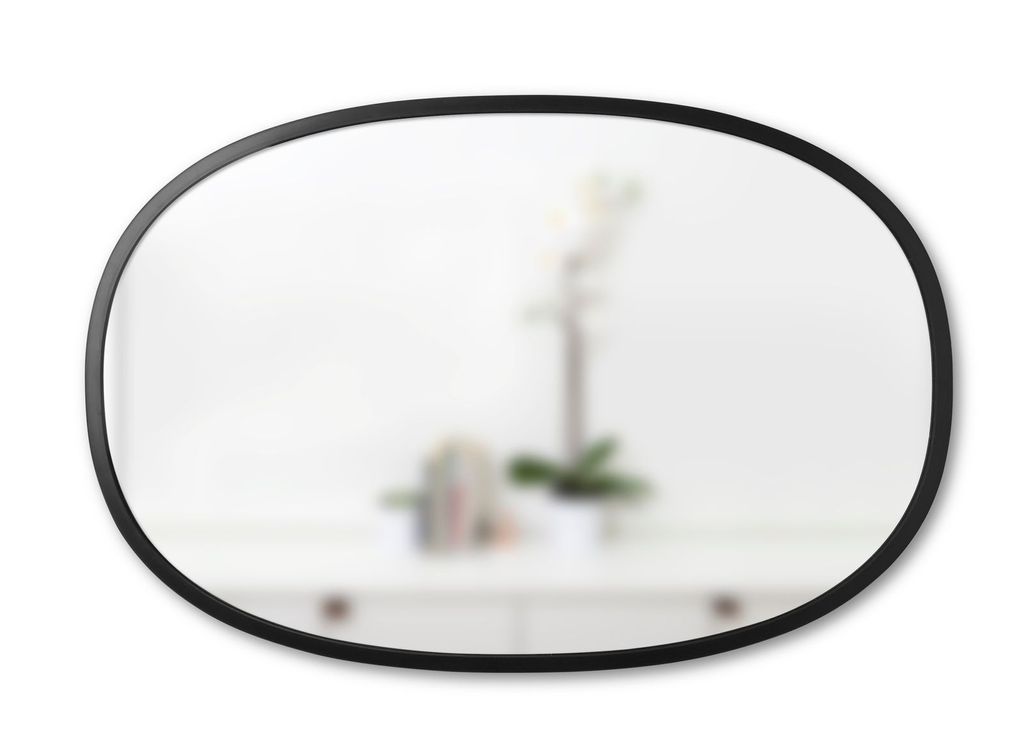 UMBRA HUB MIRROR Wandspiegel oval Garderobenspiegel Spiegel schwarz 1006044-040