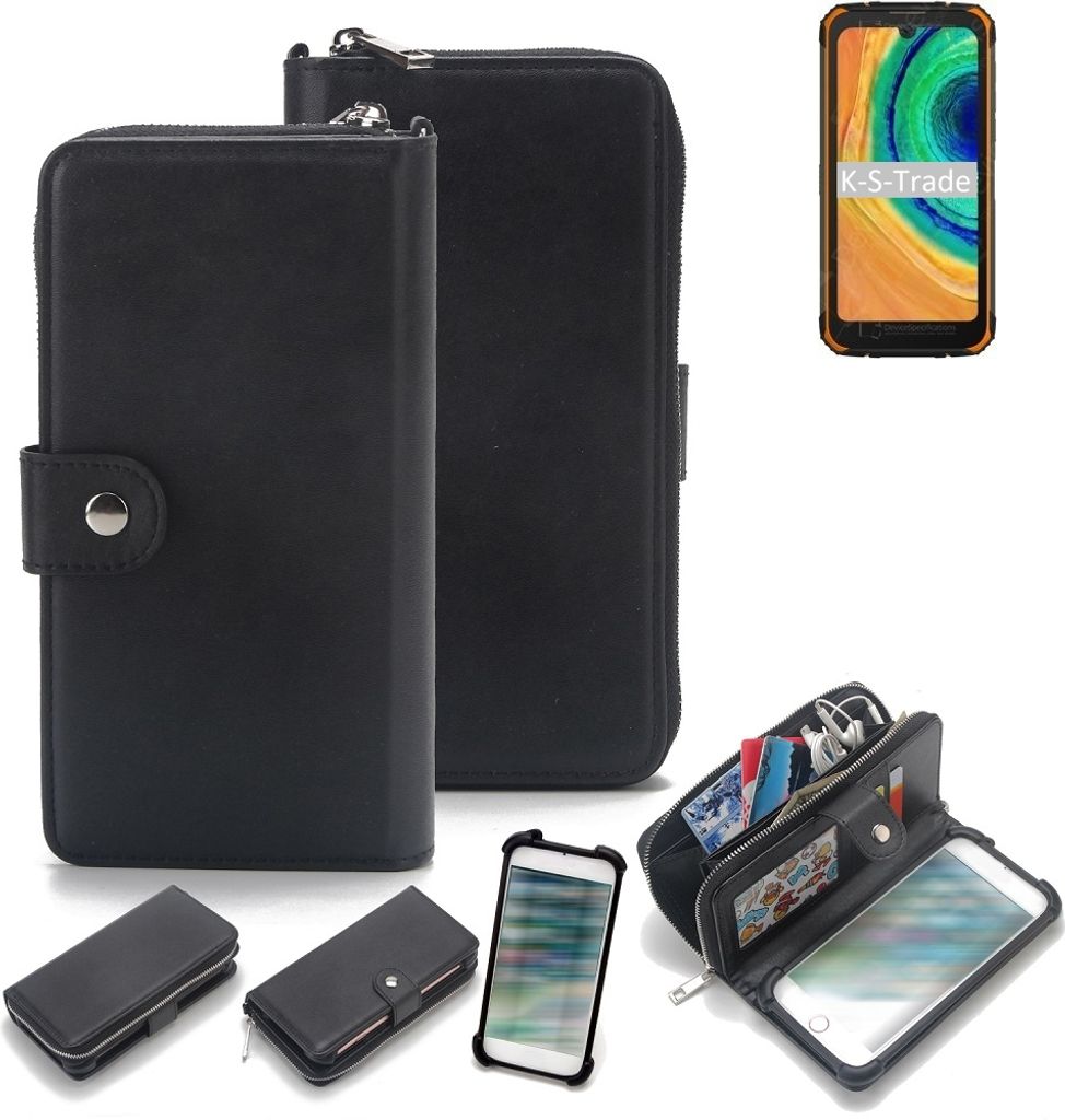 K-S-Trade 2in1 Handyhülle Schutzhülle kompatibel mit Doogee S59 & Portemonnee Cover Handy Hülle Case Etui Geldbörse Wallet Bookstyle Hülle