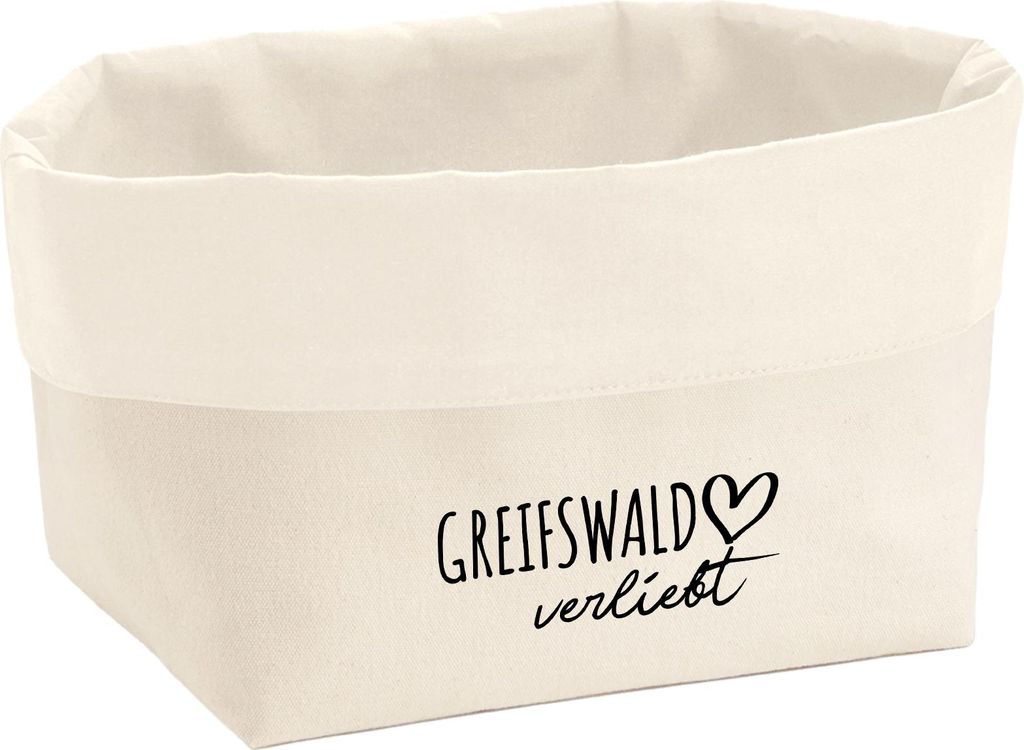 Huuraa Organizer Greifswald verliebt 3 Liter Medium Canvas Baumwolle Utensilo Geschenkidee