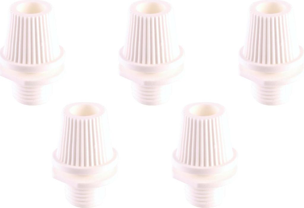 Klemmnippel weiß schwarz transparent Gewinderohr 3cm 5cm 10cm M10 Mutter Scheiben Nippel - Variante: 5x Klemmnippel weiß