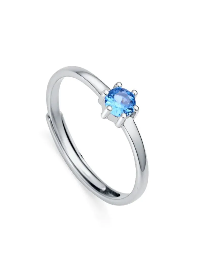 Bague en argent et zircon bleu Clasica 9115A01 - Taille 53 mm élégante