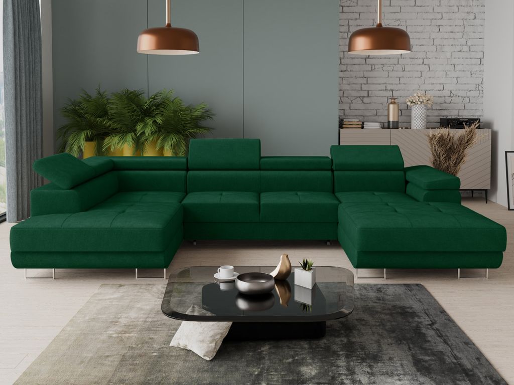 Wohnlandschaft Caris U mit Schlaffunktion und einstellbare Produktbild 