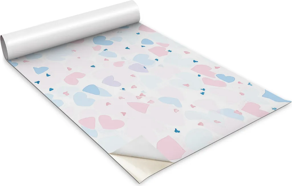 Pellicola Decorativa Tavoli e Mobili Cuori Pastello - Rotolo 100x50 cm