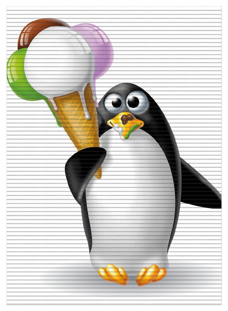 Wallario Duschmatte Antirutschmatte Badmatte Fußmatte Süßer Eis Pinguin, Größe ca. 90 x 65 cm