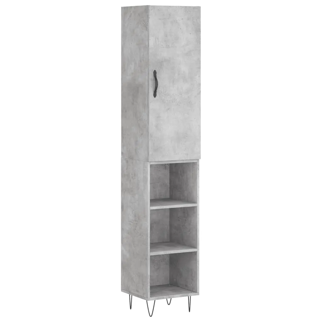 SYFAX™ Credenza Grigio Cemento 34,5x34x180 cm in Legno Multistrato