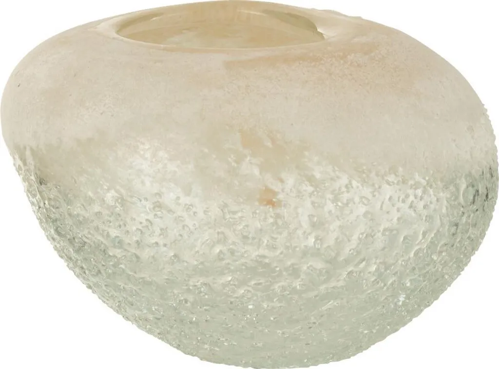 Vase Boule J-Line en Verre Beige Sable Finition Artisanale Haute Qualité