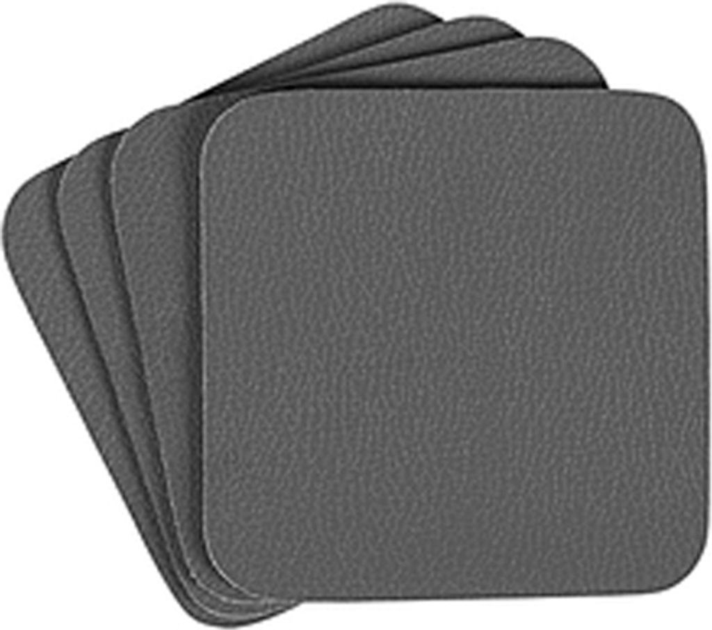 ASA Glasuntersetzer Lederoptik basalt 10x10cm 4Stück Produktbild 