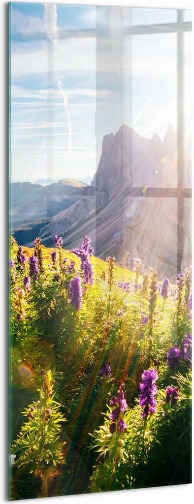 Designer Glasbild - Wandbild - Glas Bild - 50x125 cm - Dolomitenlandschaft