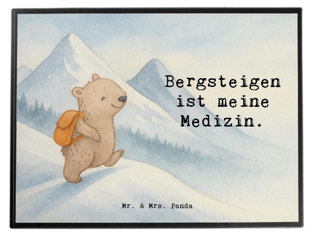 Mr. & Mrs. Panda schreibtischunterlage Bär Bergsteigen Design - Weiß - Geschenk, schreibtischunterlagen, tischpad, Bergsport, Alpinismus, Trekkin...