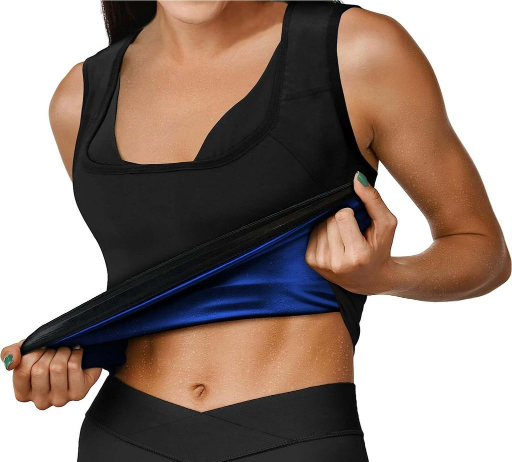 RDX Damen Saunaweste, wärmespeichernder Schweiß-Taillentrainer – REACH 100-er Body Shaper – Gewichtsverlust-Trimmer, heißes Korsett, Kompres...