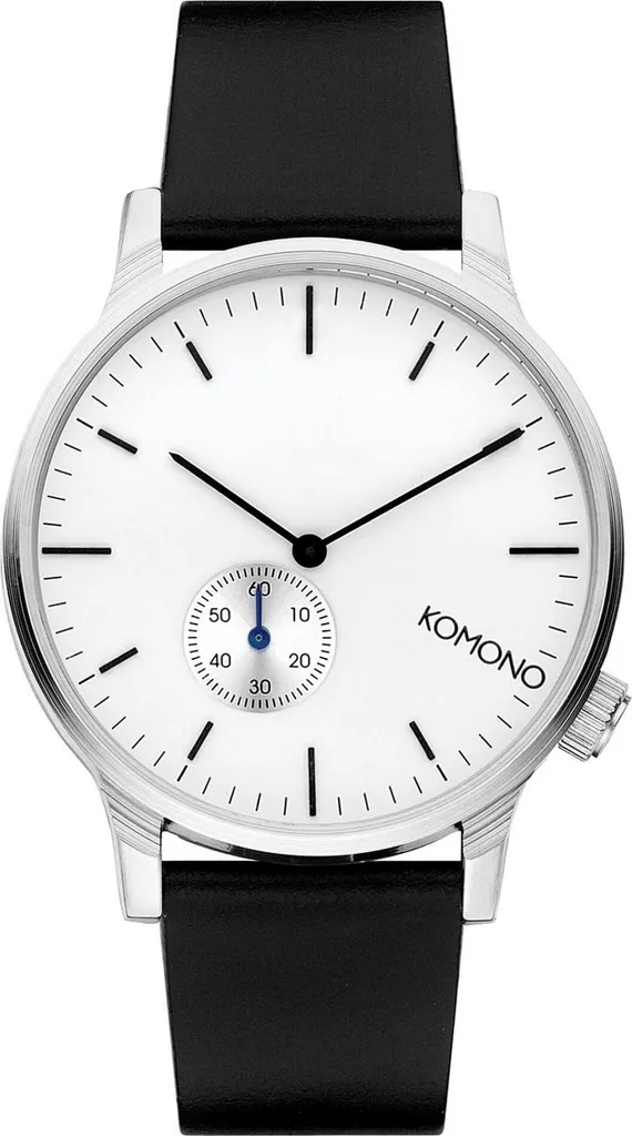 Montre en Cuir Winston Subs Argentée avec Cadran Blanc et Seconde - 2