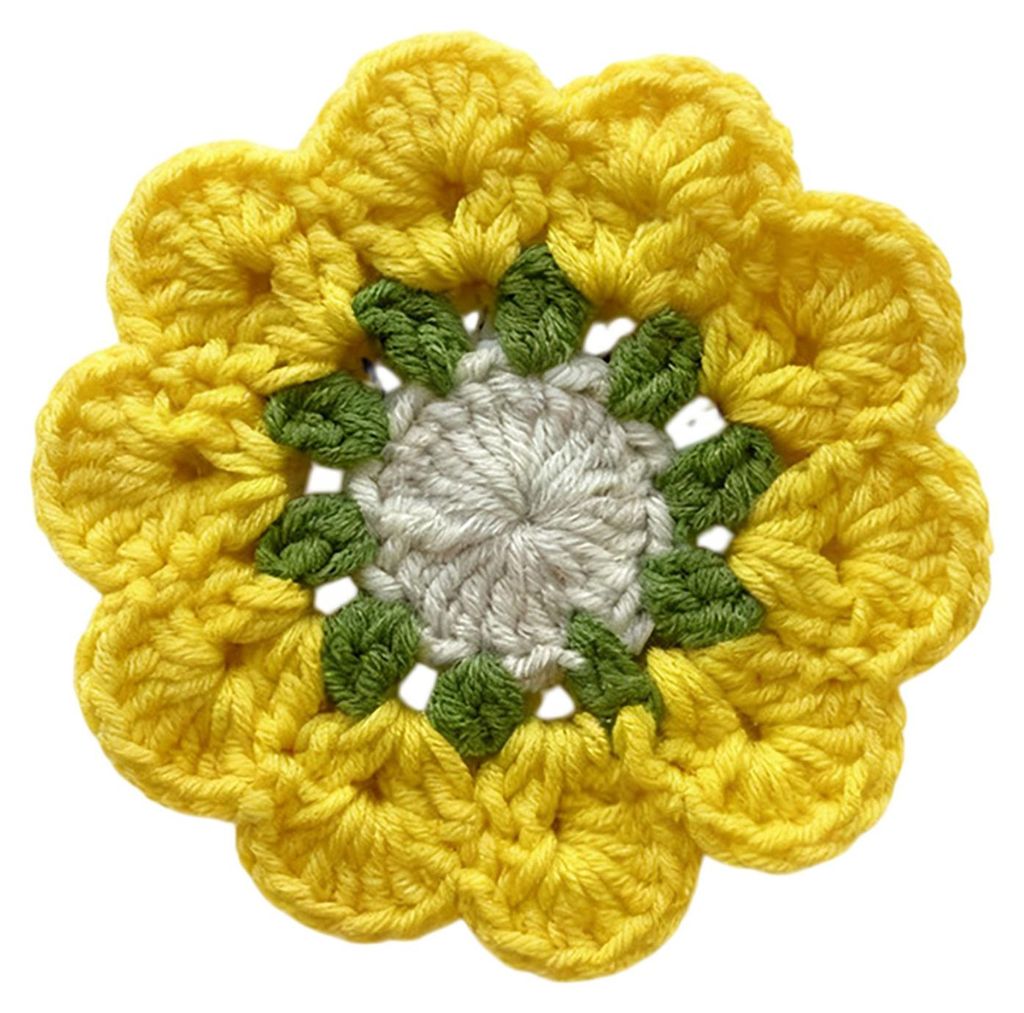 Handgefertigter gehäkelter Blumenuntersetzer, hitzebeständig, für Tassen und Gläser, weich, rutschfest, saugfähig, Tischschutzmatte, hübsche ...
