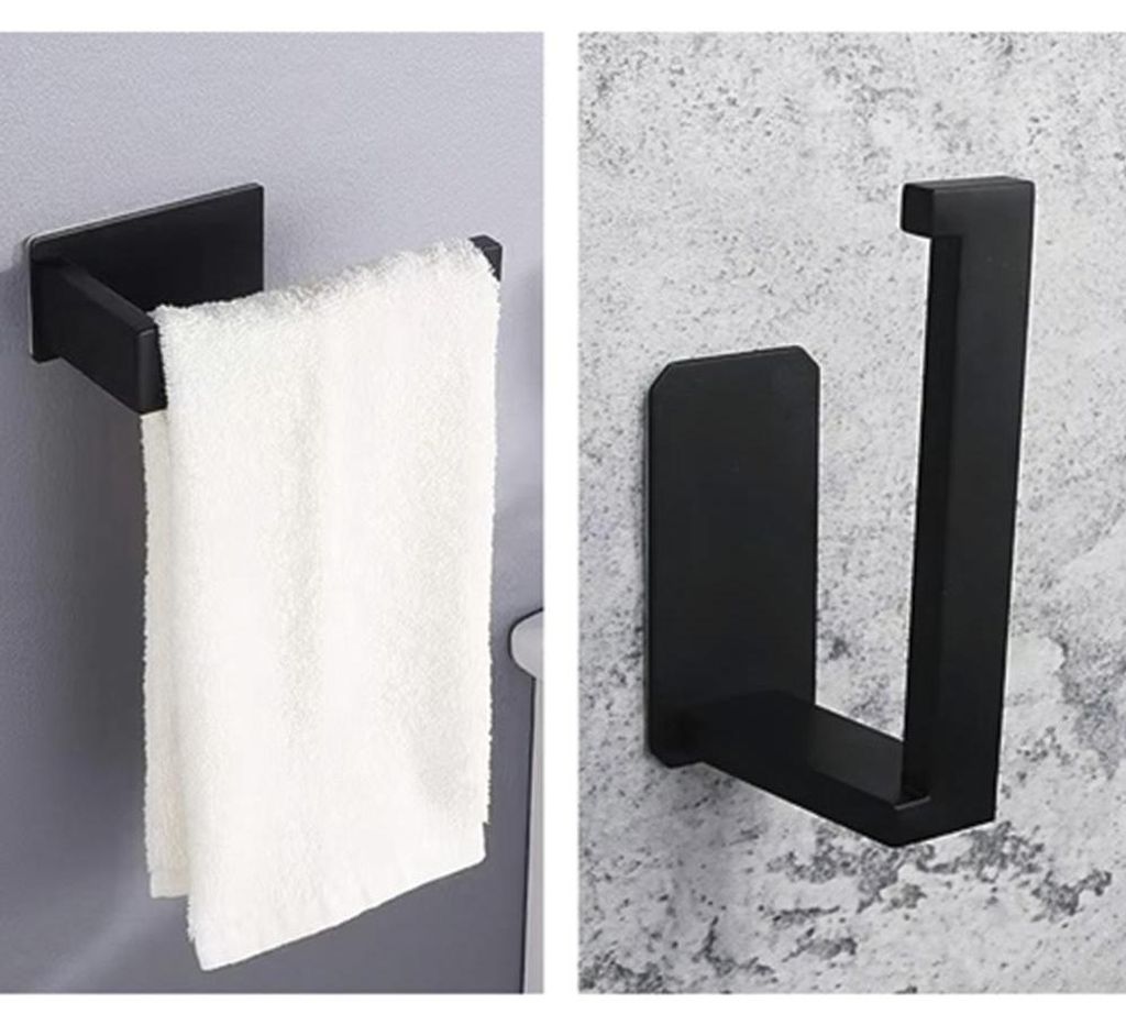 Ruhhy 25067 Toiletrolhouder, zwart Productafbeelding 